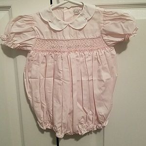 Pink smocked bubble